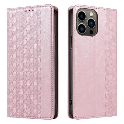 7. Magnet Strap Case Case for iPhone 14 Plus Flip Wallet Mini Lanyard Stand Pink