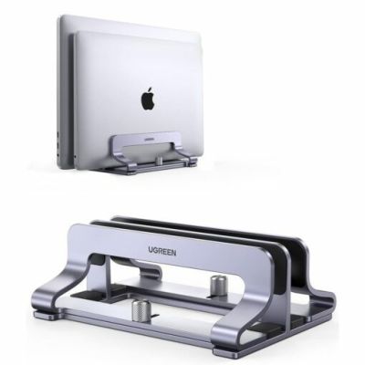 2. Ugreen Ugreen LP258 Vertical Stand for 2 Devices, Aluminum, for Laptop and Tablet - Silver