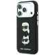2. Karl Lagerfeld Saffiano Case with Karl & Choupette Heads Pins & Logo for iPhone 18 Pro / 17 Pro - Black