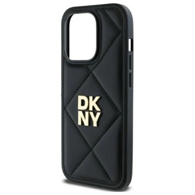 6. DKNY Quilted Stack Logo iPhone 14 Pro Case - Black