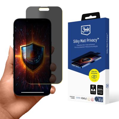 4. Privacy Film 3mk Silky Matt Privacy for Apple iPhone 15 Plus