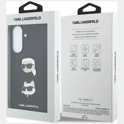 8. Karl Lagerfeld Case with Karl&Choupette Heads Pins&Logo for Samsung Galaxy A57 5G - Black