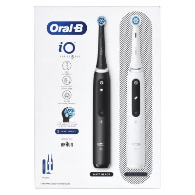12. Braun Oral-B iO5 Duo Electric Toothbrush Matt Black/Quite White