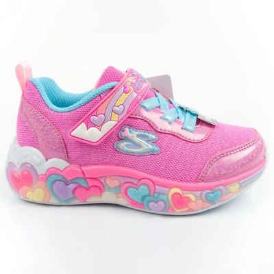 Skechers S Lights LED Children's Sports Shoes for Girls with Velcro