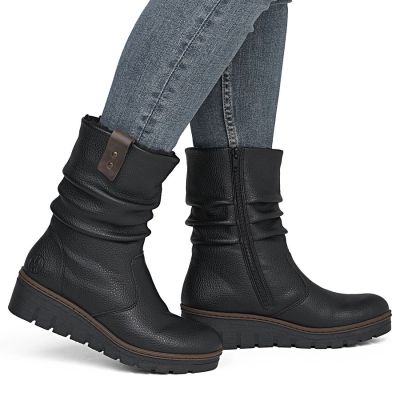 12. Women's insulated wedge ankle boots black Rieker X9155-00