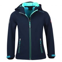 TrollKids Girls Trollfjord Jacket navy/mint softshell jacket for girls (175-132)