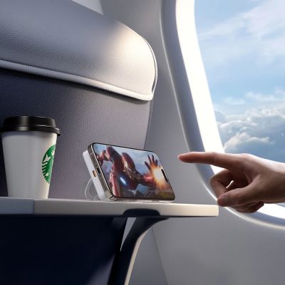 4. Dudao K28 10000mAh PD 22.5W MagSafe Powerbank with Metal Case and Ring Stand - Silver