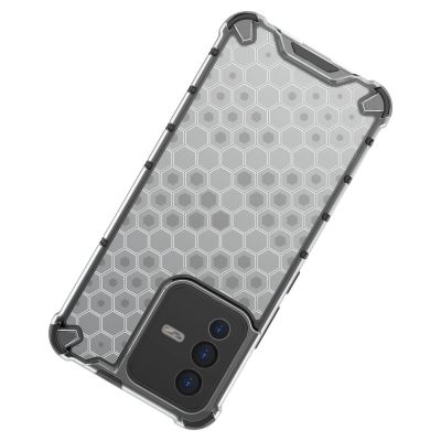 18. Honeycomb case armored cover with a gel frame for Vivo V23 5G transparent