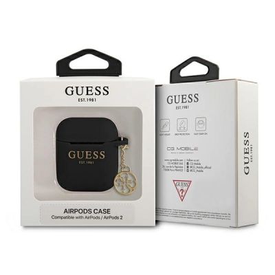 3. Guess GUA2LSC4EK AirPods 1/2 cover black/black Silicone Charm 4G Collection