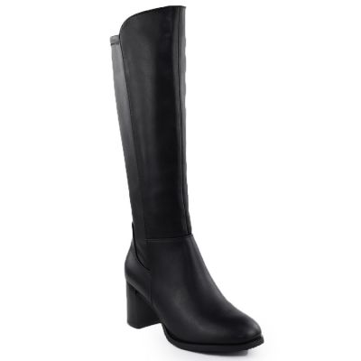 Black Sergio Leone KZ25224-S women's leather high-heeled boots
