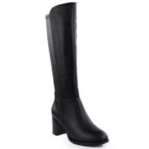 Black Sergio Leone KZ25224-S women's leather high-heeled boots