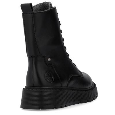 3. Women’s black lined leather ankle boots Rieker 70401-00
