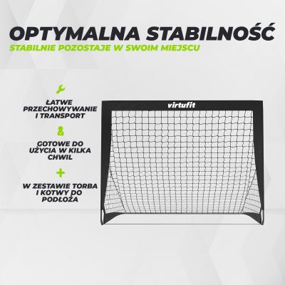 28. VIRTUFIT FOLDABLE SOCCER GOAL SET - SOCCER GOALS - 120 X 90 CM