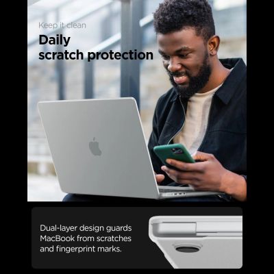 10. Spigen AirSkin Case for MacBook Pro 14" 2021 / 2023 / 2024 / 2025 / 2026 - Transparent Matte