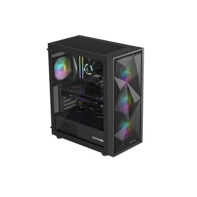 4. NATEC GENESIS DIAXID 605 ARGB MIDI TOWER USB-C GAMING CASE WITH WINDOW BLACK