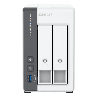 2. Qnap TS-216G, Tower, 2 x 2.5"/3.5" SATA, ARM 2.0GHz Quad core, 4GB, 1 x 2.5GbE + 1 x GbE, External adapter (PSU)