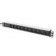 Digitus PDU 19" Rackmount Power Strip, 10x C13 sockets, 2.0m, 1x C14 plug, 10A, overload protection, aluminum profile