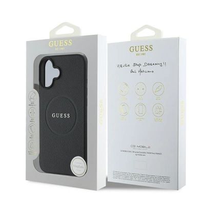 8. Guess Grained Gold Ring MagSafe case for iPhone 16 Plus - black