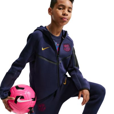 3. Nike FC Barcelona Tech Fleece Kids' Sweatshirt Navy Blue II3722 498