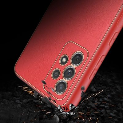 11. Dux Ducis Yolo elegant case made of soft TPU and PU leather for Samsung Galaxy A72 4G red