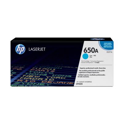 HP 650A Original Cyan LaserJet Toner Cartridge