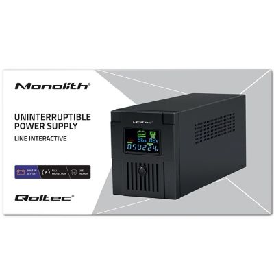 23. QOLTEC UPS LINE INTERACTIVE | MONOLITH | 1500VA | 900W | LCD | USB