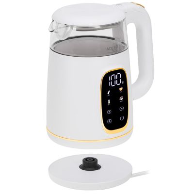 7. Adler AD 1305WG electric kettle 1.7 l 2200 W Transparent, Gold, White