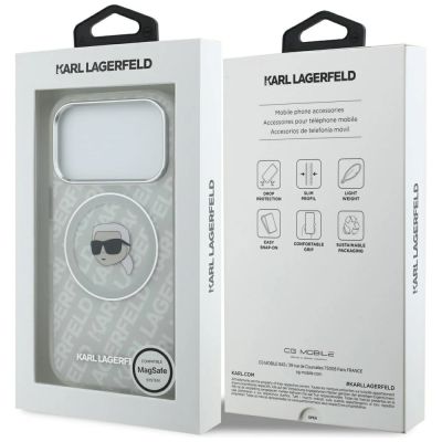 8. Karl Lagerfeld IML Karl Head Logo MagSafe Case for iPhone 17 Pro - Gray