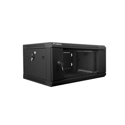 Lanberg WF01-6404-10B single-section cabinet (4U; 280mm / 600mm / 450mm; wall-mounted; Glass; 19''; black)