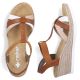 5. Rieker 61995-81 brown women's wedge sandals