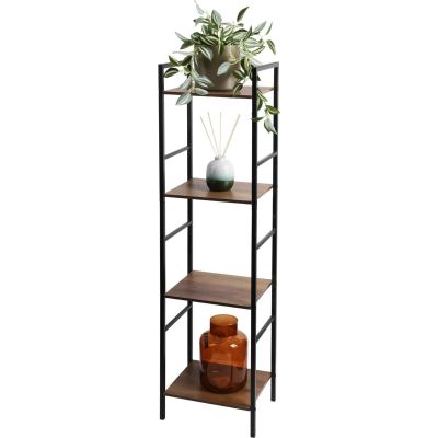 3. BLACK METAL SHELVING 4 SHELVES 29.5x23.5x106.5CM