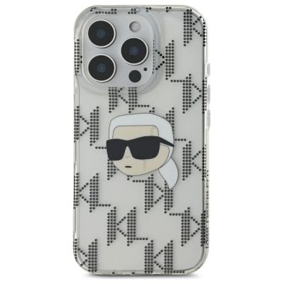 3. Karl Lagerfeld IML Karl Head Electroplated iPhone 16 Pro Case - Clear