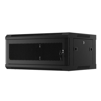 3. WALL-HUNG RACK CABINET 19" 4U 600X450 BLACK PERFORATED DOOR LANBERG (FLAT PACK)