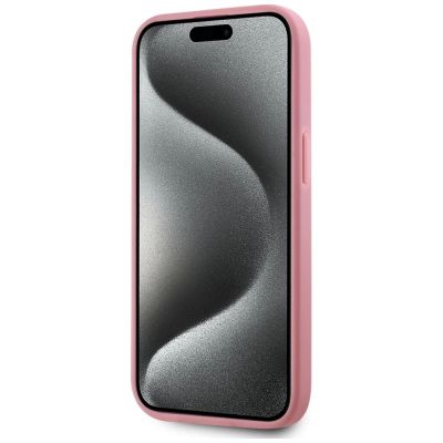 5. Karl Lagerfeld Wrinkled Metal Signature iPhone 15 Case - Pink