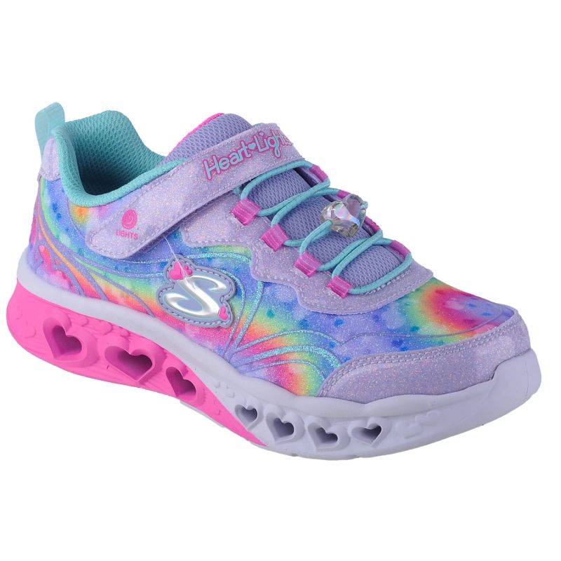 Skechers Flutter Heart Lights - Groovy Swirl 303253L-LVAQ Pink 30