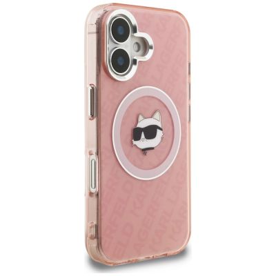 4. Karl Lagerfeld IML Choupette Head Logo MagSafe iPhone 16 Case - Pink