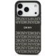 3. DKNY Repeat Texture Pattern with Tonal Stripe iPhone 17 Pro Case - Black