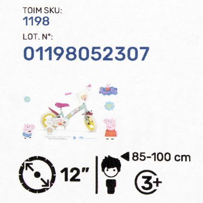 2. Children's bike 12" Peppa Pig green 1198