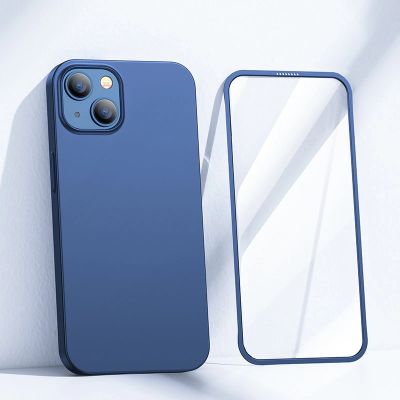2. Joyroom 360 Full Case front and back cover for iPhone 13 + tempered glass screen protector blue (JR-BP927 blue)