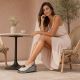 5. Women's leather wedge sandals with openwork beige S.Barski 7010