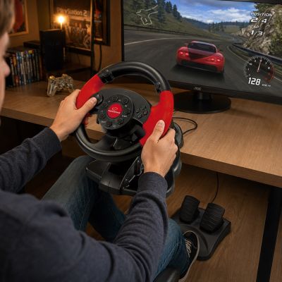 8. Esperanza High Octane EG103 Vibration Steering Wheel (PC, PS2, PS3; black)