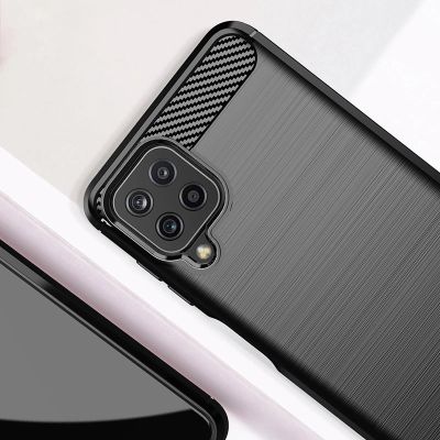 6. Carbon Case Flexible Cover TPU Case for Samsung Galaxy A22 4G black