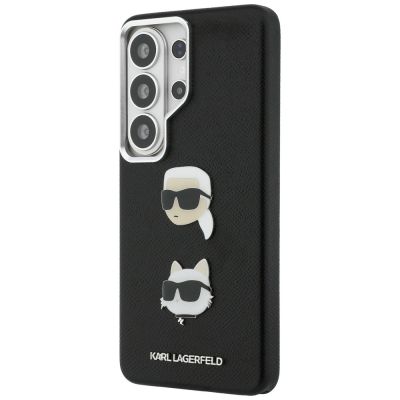 2. Karl Lagerfeld Saffiano Double Heads Metal Case for Samsung Galaxy S26 Ultra - Black
