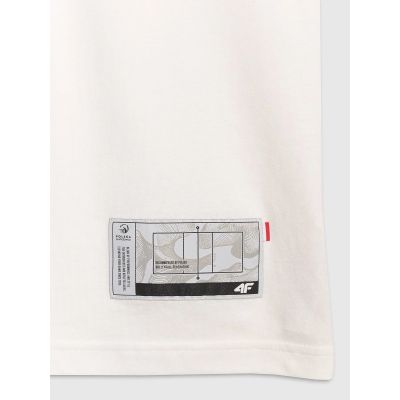 5. Men's regular t-shirt with volleyball print 4F 4FRAW25TTSHM3235-10S