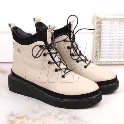 6. Filippo W PAW482 beige insulated leather platform boots