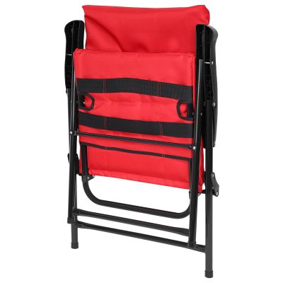 9. FOLDING GARDEN CHAIR 59X66X45/90CM WITH CUSHION RED
