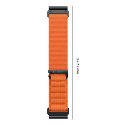 3. Tech-Protect Nylon Pro Band for Garmin Fenix 5X / 5X Plus / 6X / 6X Pro / 7X / 8 / 8 Pro / 9 / 9 Pro (47 mm) – Orange