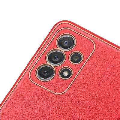 6. Dux Ducis Yolo elegant case made of soft TPU and PU leather for Samsung Galaxy A72 4G red