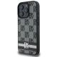 2. DKNY Checkered Pattern & Printed Stripes Case for iPhone 16 Pro - Black
