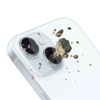 2. 3mk Lens Protection Pro Camera Cover with Blue Frame for iPhone 15